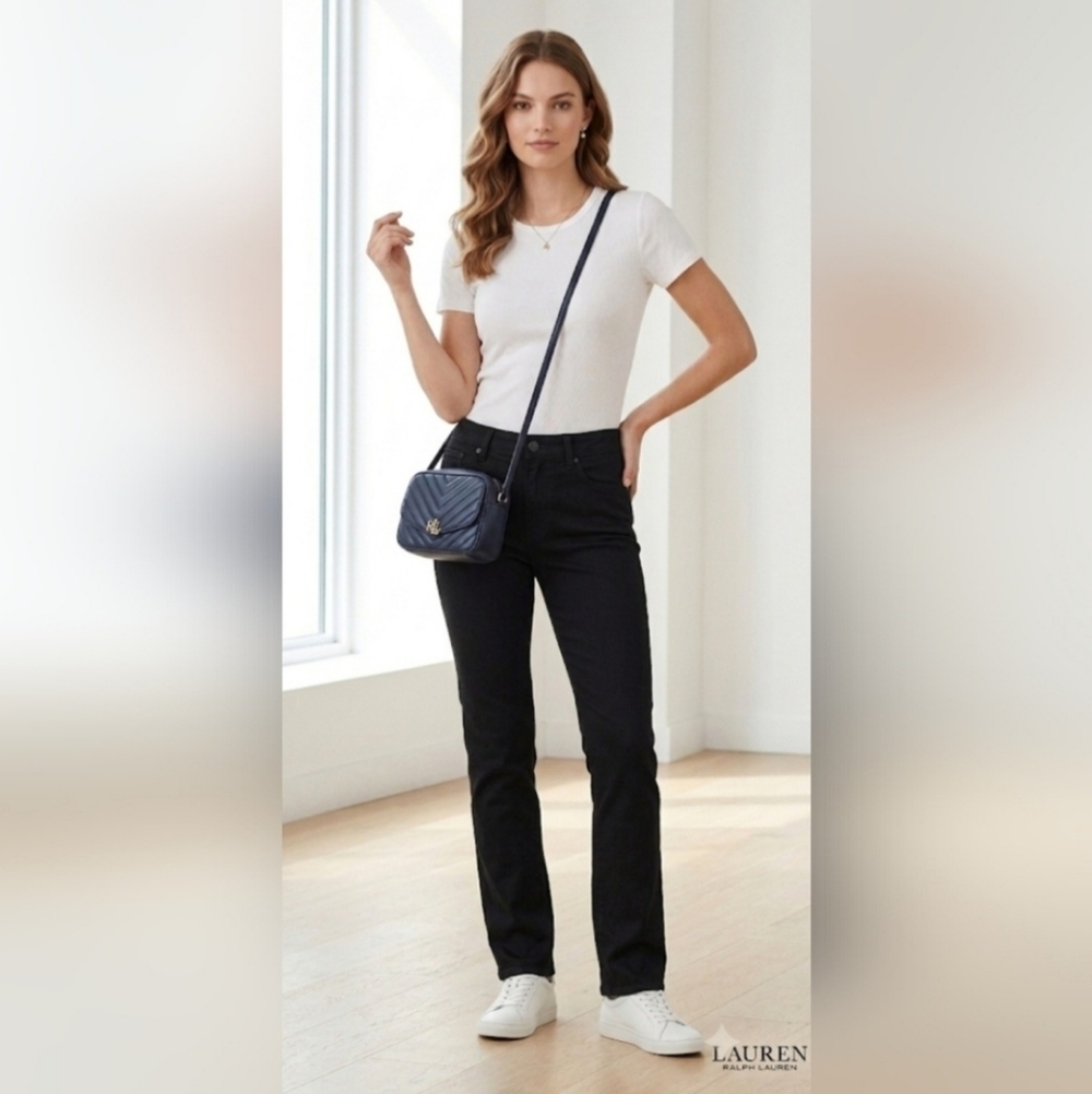 Ralph Lauren Women's Straight-Leg Jeans in Black Denim size:10